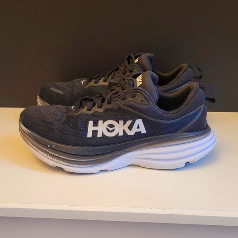 Hoka Bondi 8 athletic running shoes womens size 11 D wide sneakers